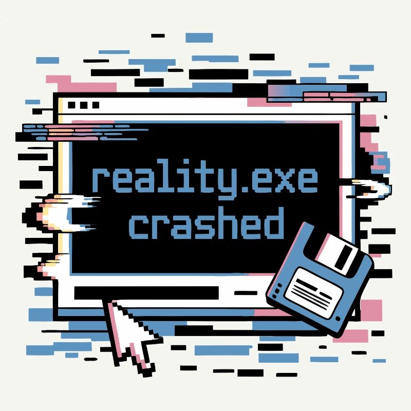 Reality.exe Crashed Retro Pixel Design