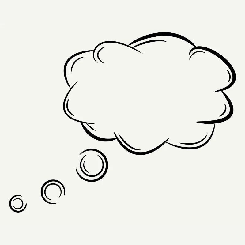 Gedankenblase anpassbar mit Sätze oder Wörter