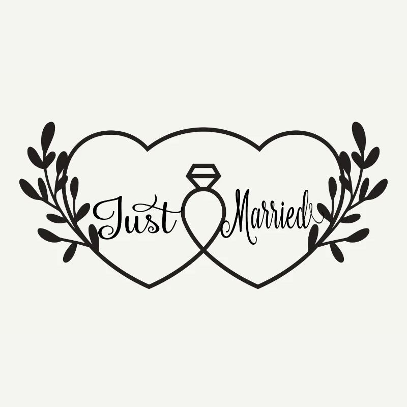 Intertwined Hearts & Ring - Just Married