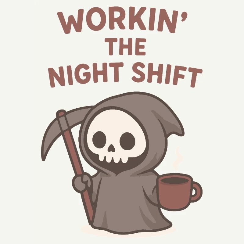 Nachtschicht Sensenmann Kaffee