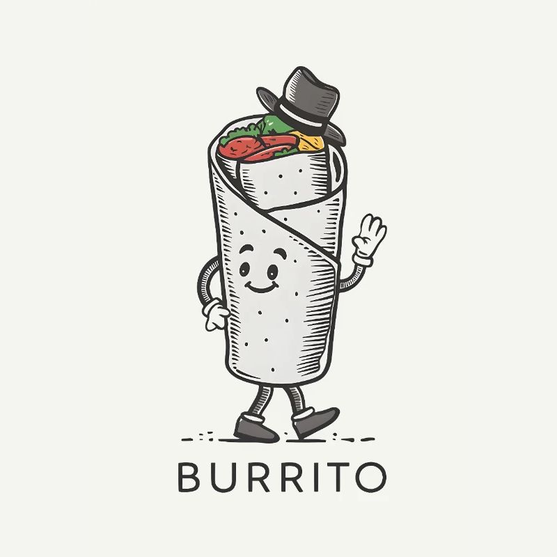 Conception de dessin animé Burrito