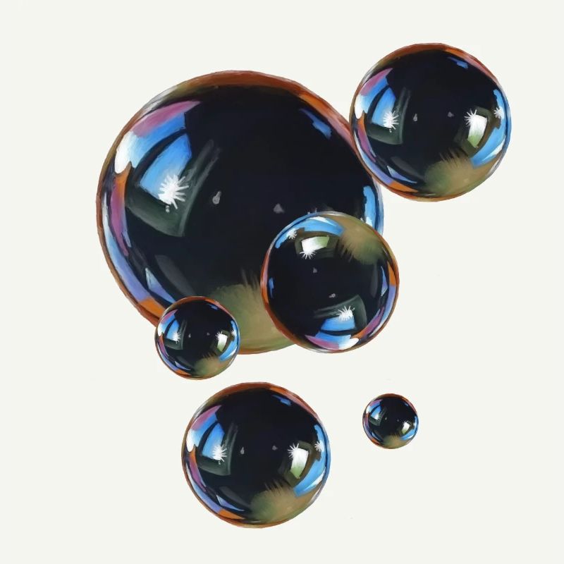 Reflective bubble art
