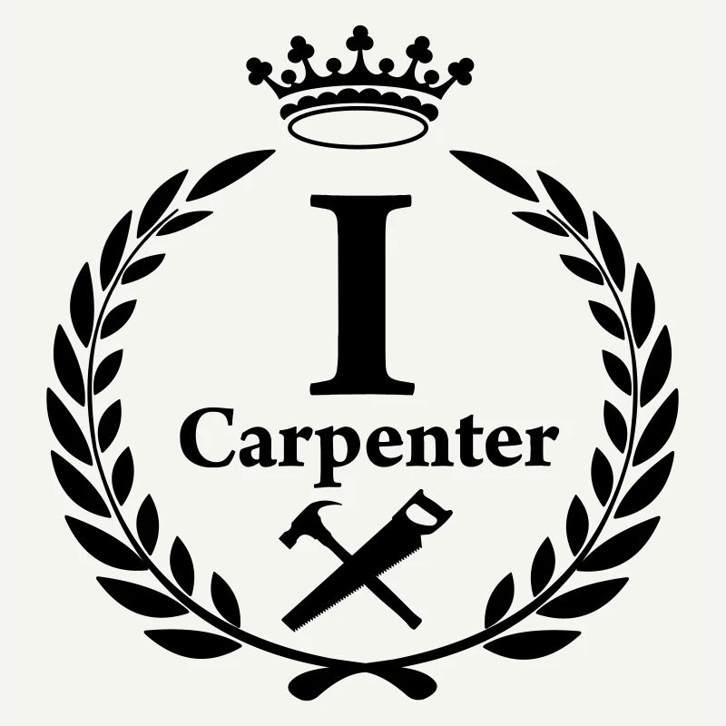 carpenter in laurel wreath