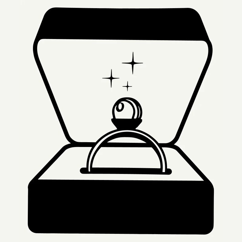 Ring with pearl in box