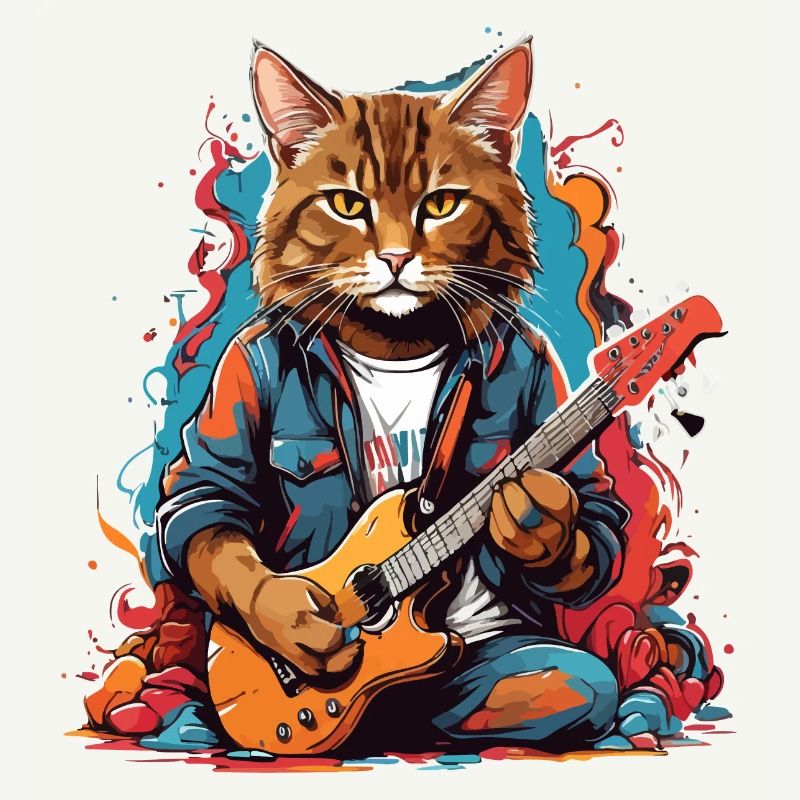 Cat With Guitar