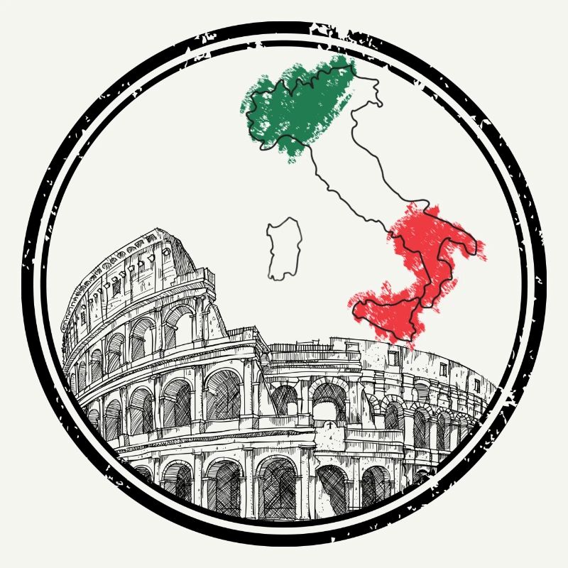 Carte de l’Italie aux couleurs du drapeau