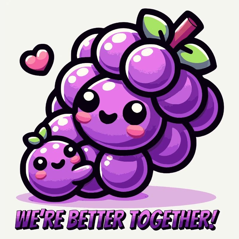 Cute Grape Design - We're Better Together!