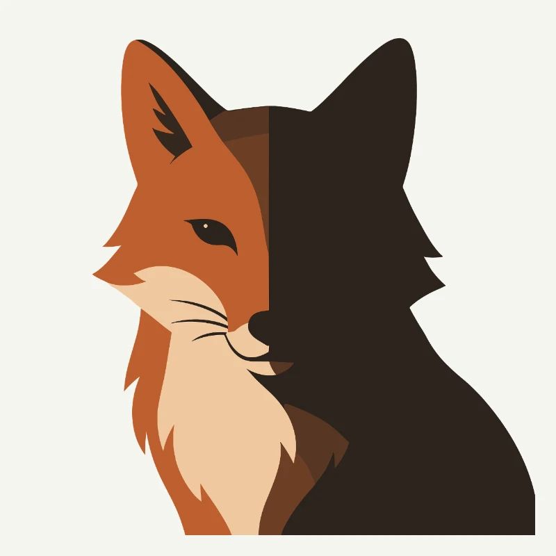 Red Fox Shadow Face Forest Nature Silhouette