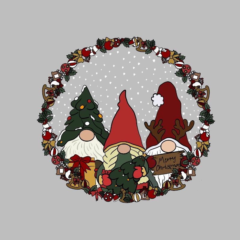 Wichtel  im Weihnachtskranz