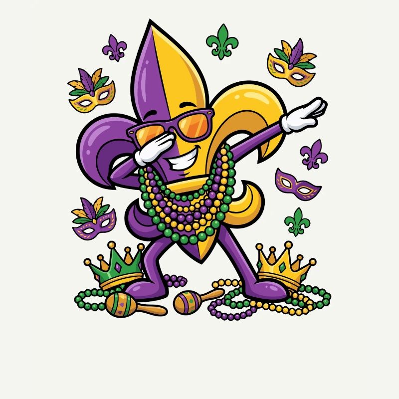 Dabbing Fleur De Lis Mardi Gras Dab Fleur De Lis