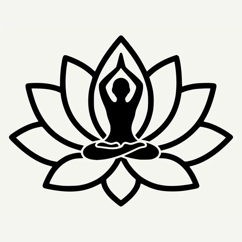 Silhouette de fleur de lotus de yoga