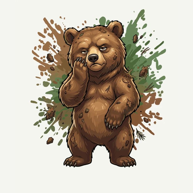 Forest bear in the mud