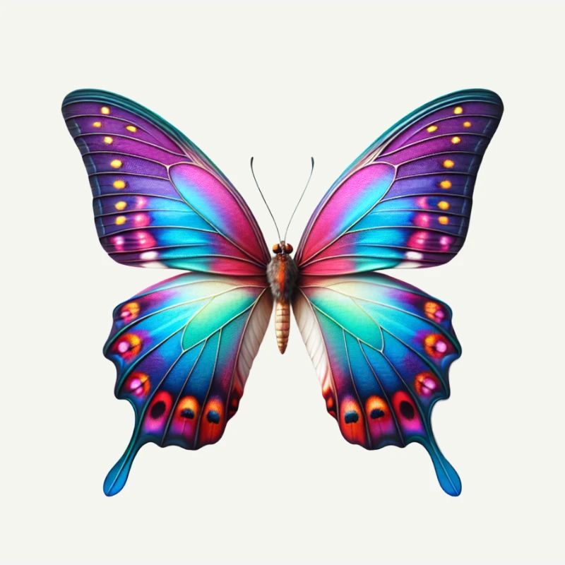 Art d’ailes en forme d’explosion couleur papillon néon