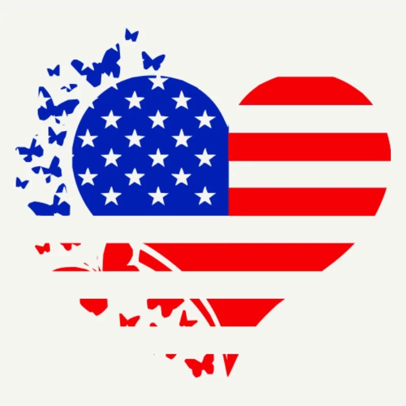Coeur Drapeau US 