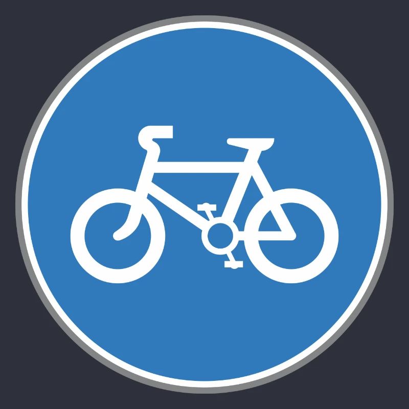 Znak drogowy niebieski rower