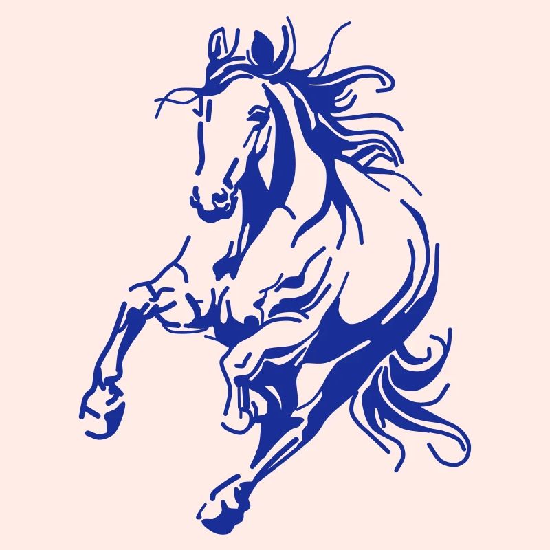 Dynamisches Blaues Linienpferd