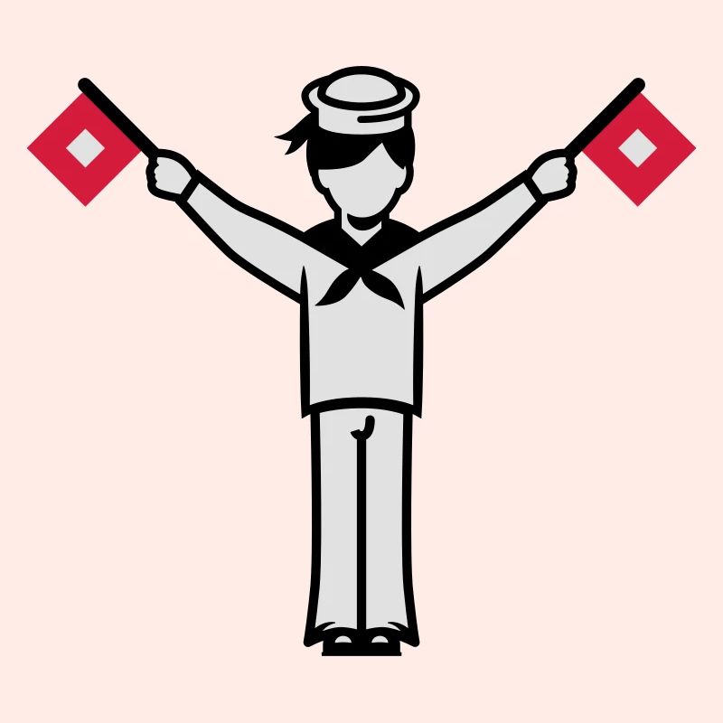 Alphabet U Winker Sailor