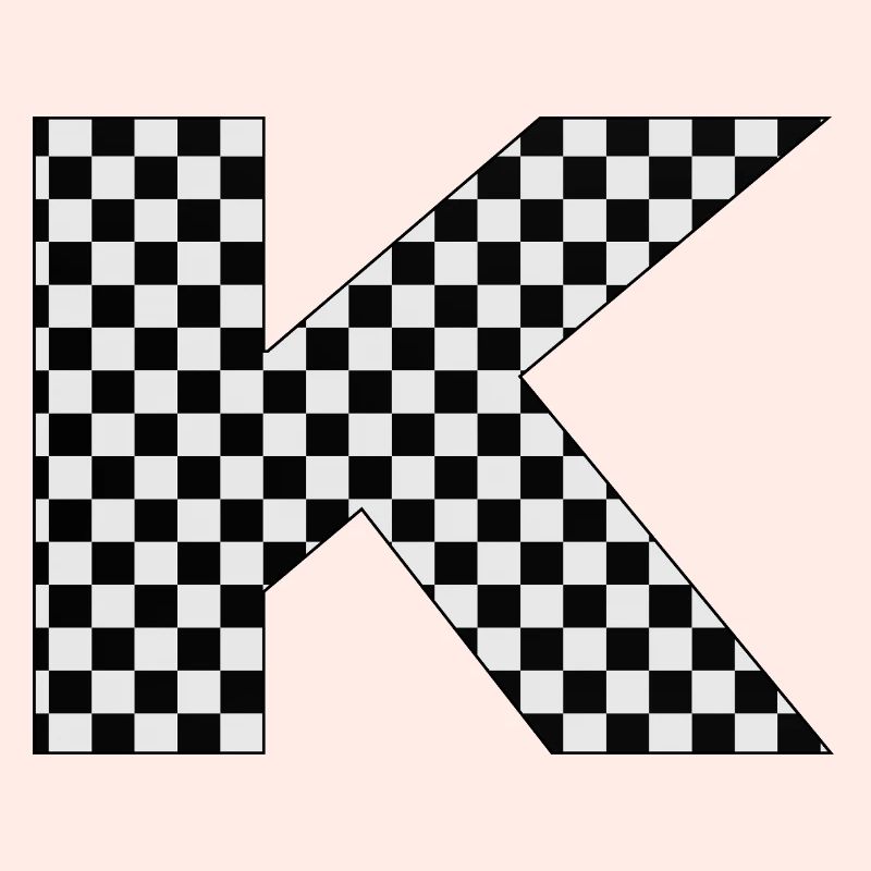 Checkerboard Pattern Letter K
