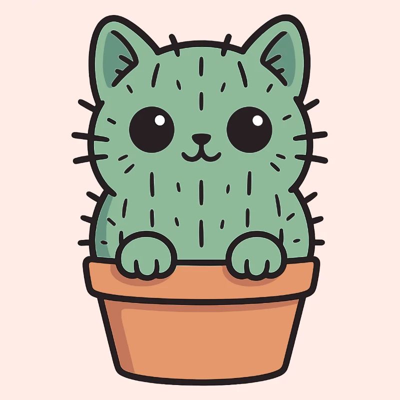 Conception de chaton cactus mignon