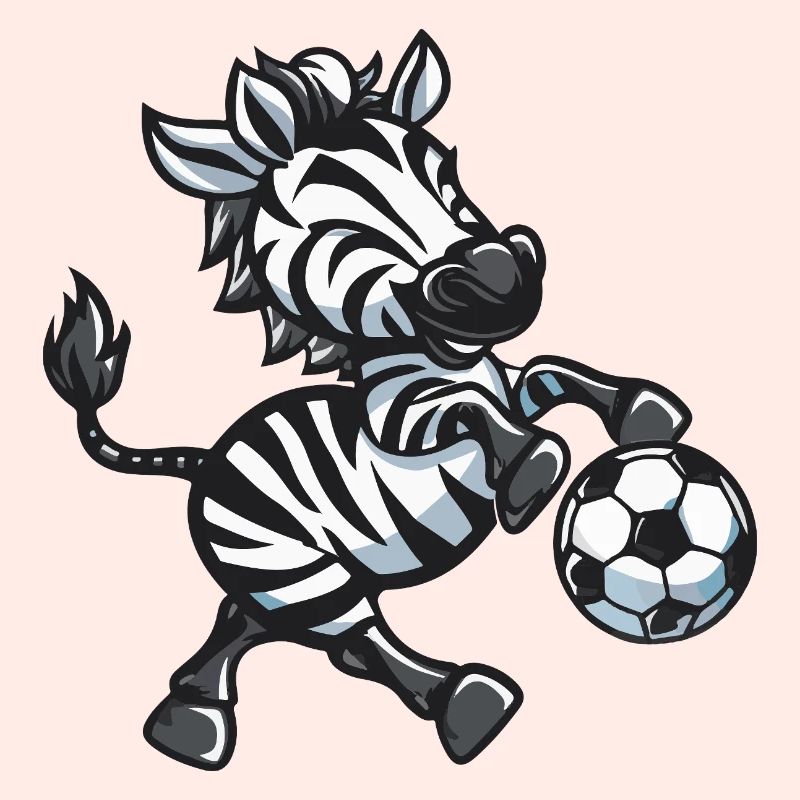 Zebra player with ball