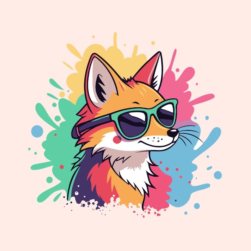 Fox Pop Art Bunte Brille