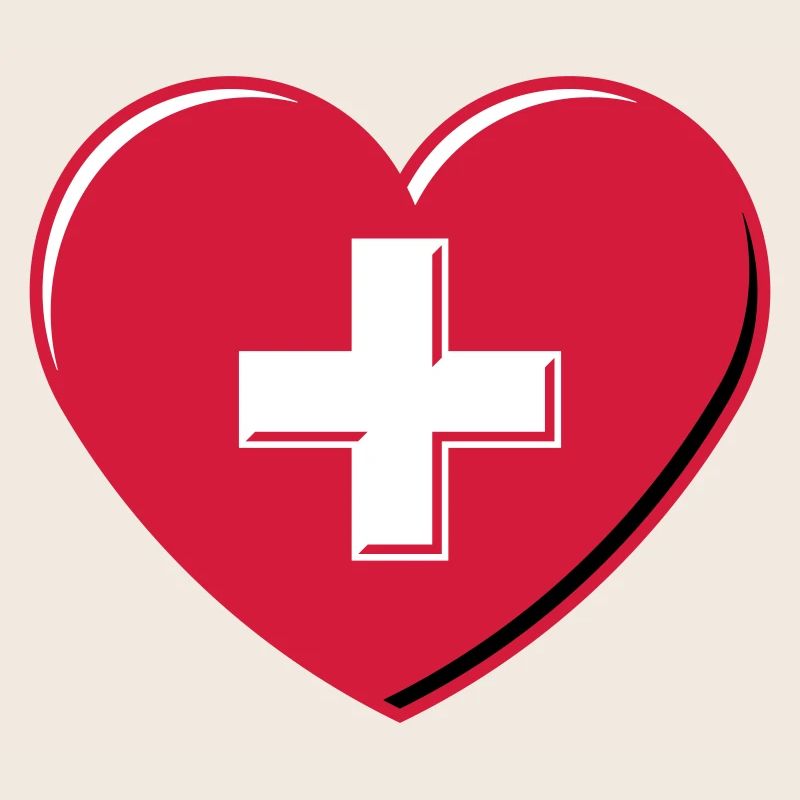 Herz Mit Schweizerkreuz (Schweiz / 3D / 3C)