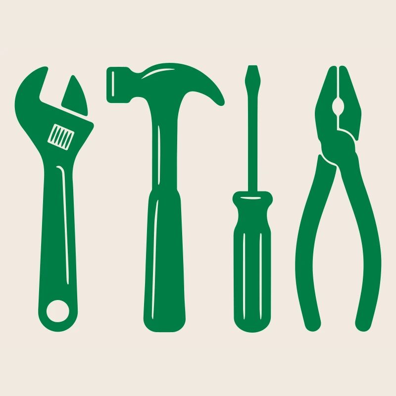 Tools logo. Tool icon symbol. Working tools. Tool