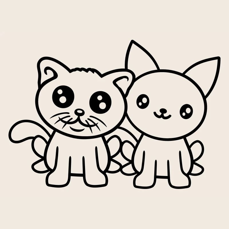 2 chats amis équipe équipage deux chatons de compagnie