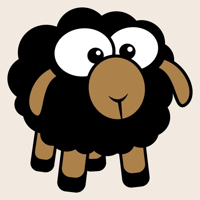 Black Sheep Small Cute Cute Lamb Cool Comic
