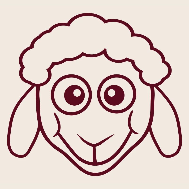 Sheep Face Head Cute Cute Lamb Cool Comic