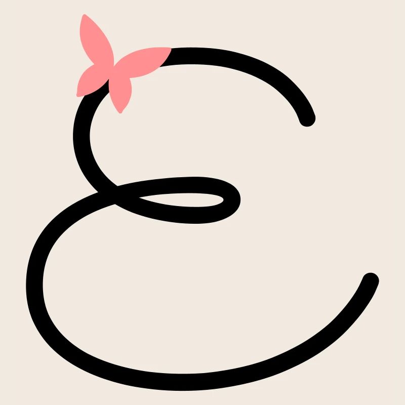 Letter E Butterfly Letter