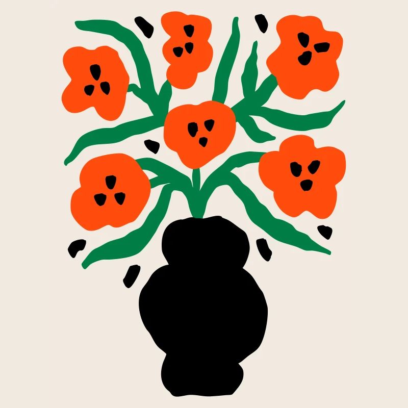 Bouquet de fleurs en style graphique