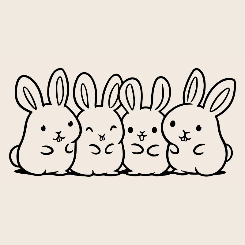 Équipe de lapins mignons