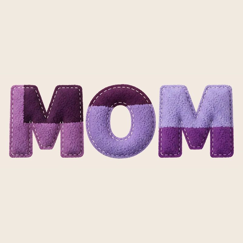 Mom Patchwork SchriftTypografie Lila Statement