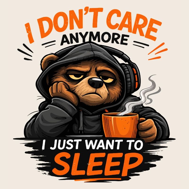 Grumpy Bear Sleep Tee Design