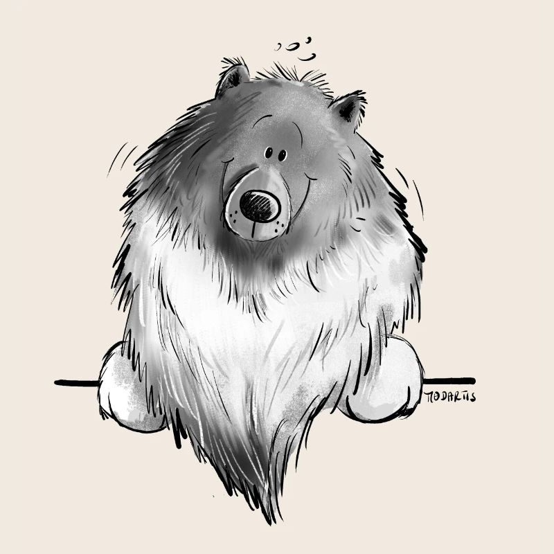 Lustiger Wolfsspitz I Comic Hund Geschenk