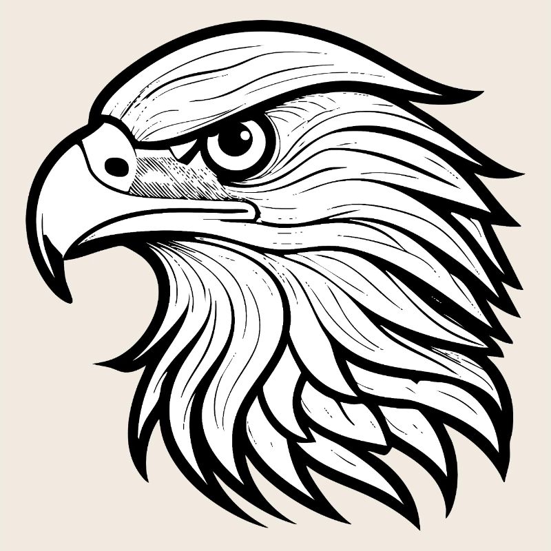 Stylish Eagle Head Illustration