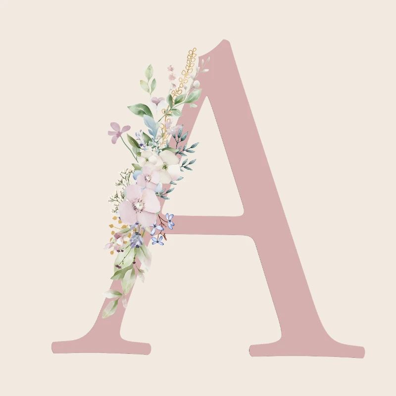 A Monogram, Floral, Personalizable