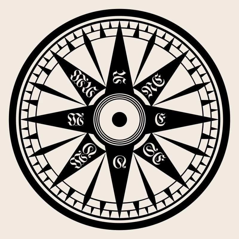 Kompass / Compass – Windrose, Schiffskompass