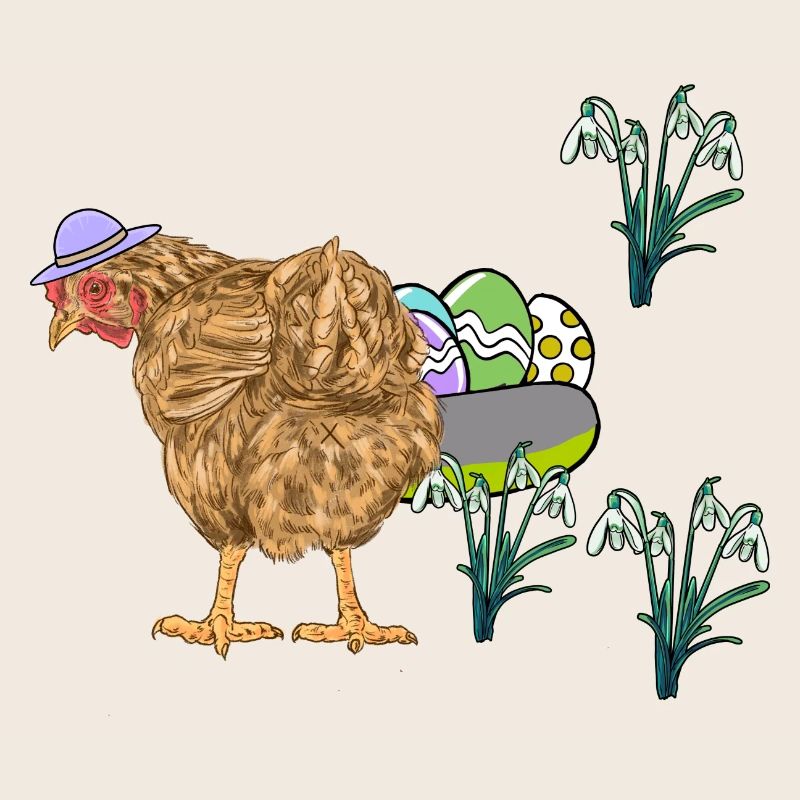 Chicken Poultry Eggs Nest Easter Eggs Easter