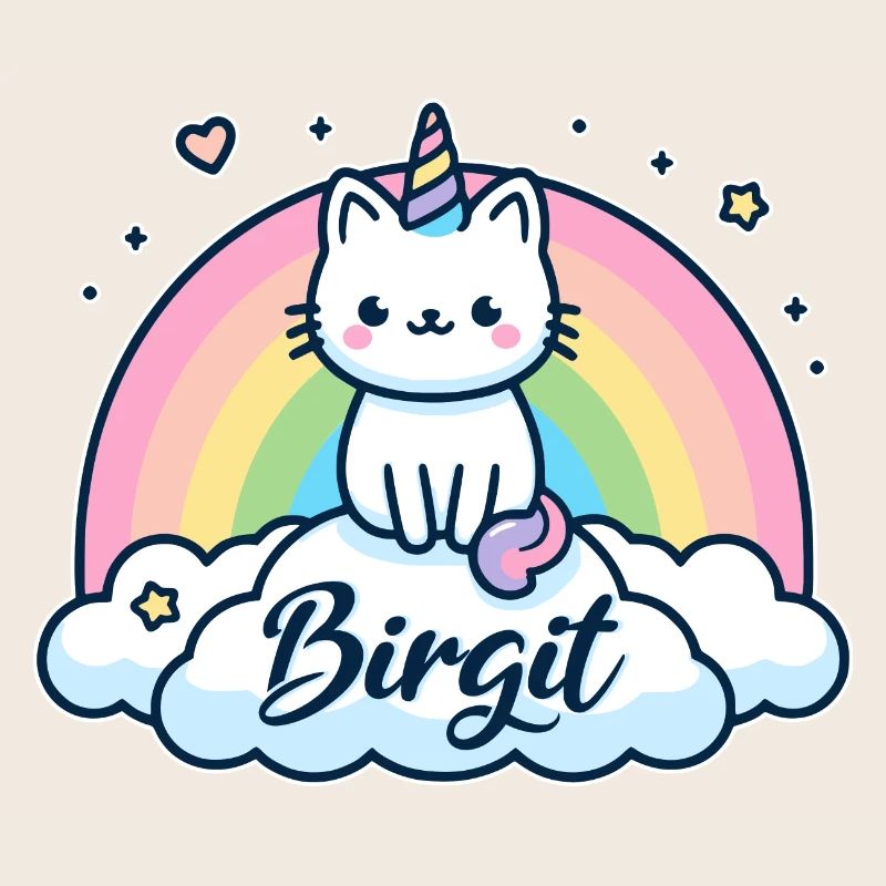 Birgit Nom Prénom Licorne Chat