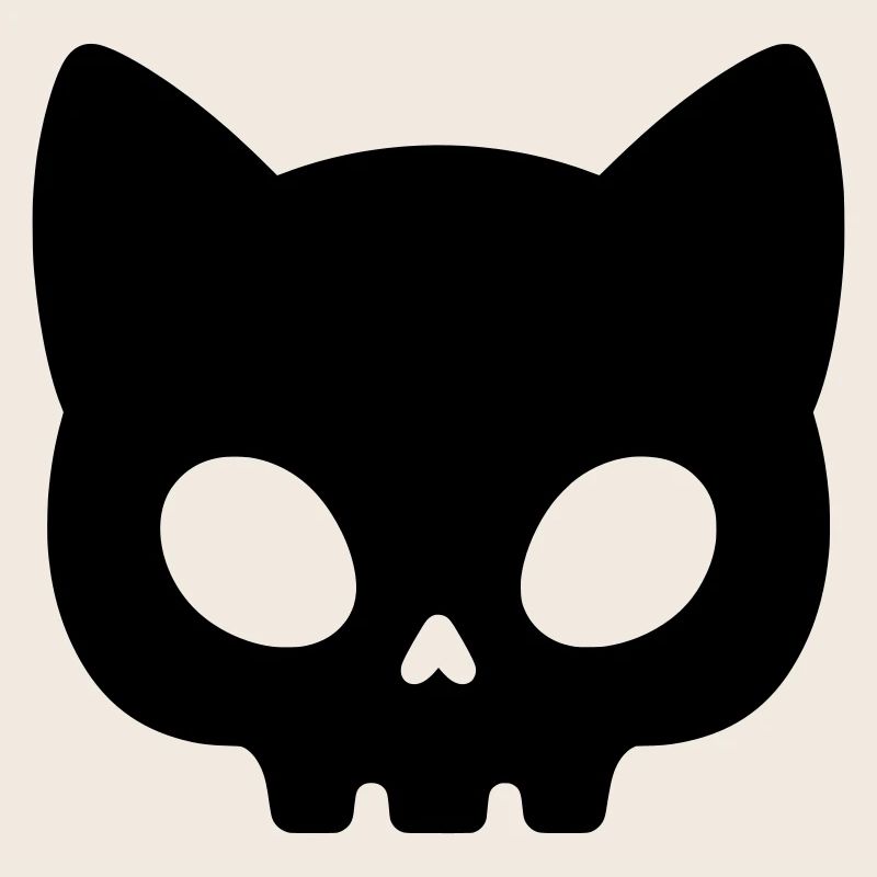 Silhouette de crâne de chat | Masque gothique mignon
