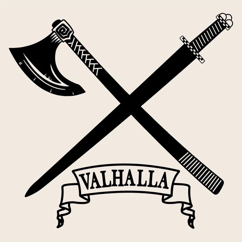Valhalla avec hache et épée
