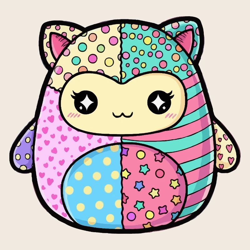 Patchwork Chaton Couleurs Pastel