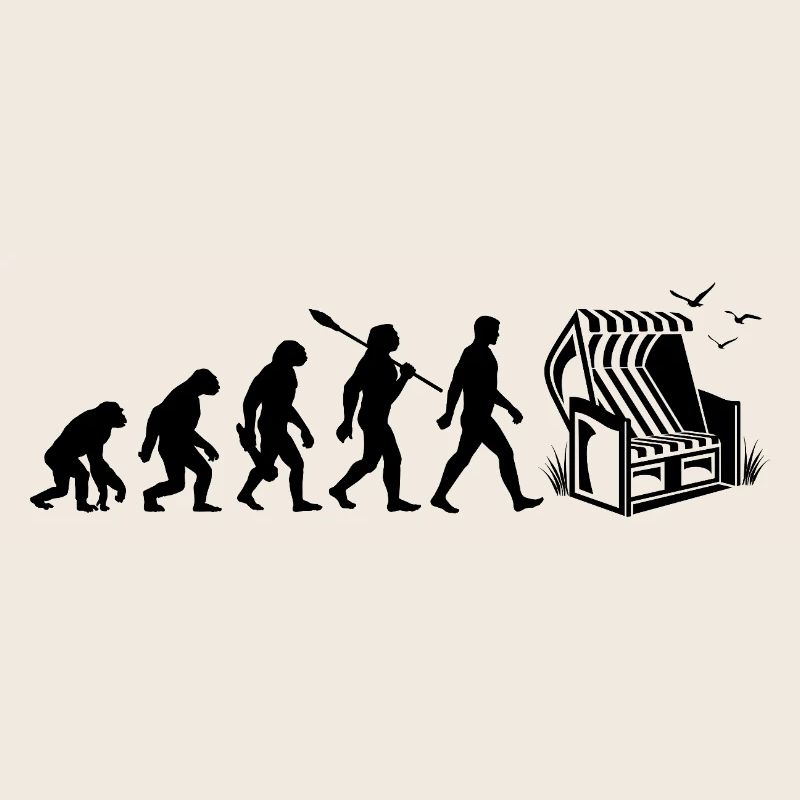 Evolution - Chaise de plage - Vacances - Mer - Mouettes
