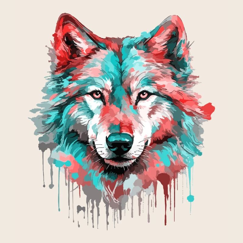 Wolf Wolf Head Predator Forest Nature Wilderness Colorful