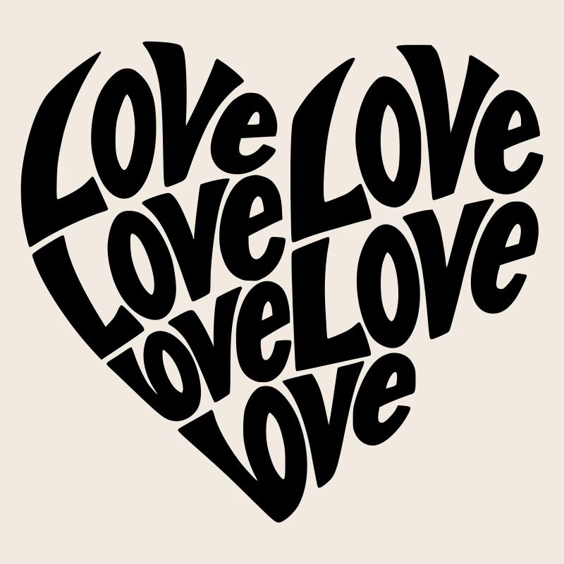 Typographie de forme de cœur d’amour - Variable de couleur