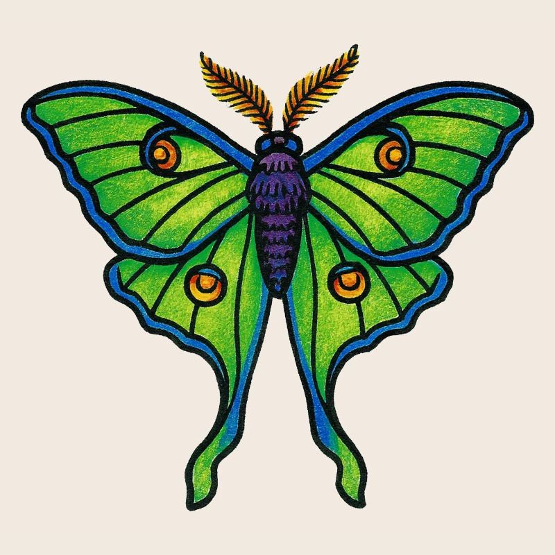 Fleur ailée de papillon vert néon