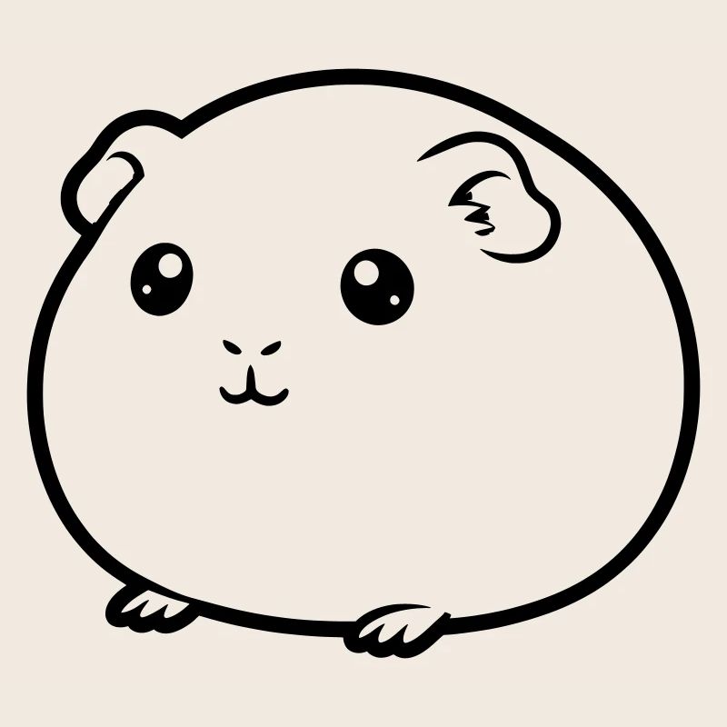 Fat guinea pig comic silhouette