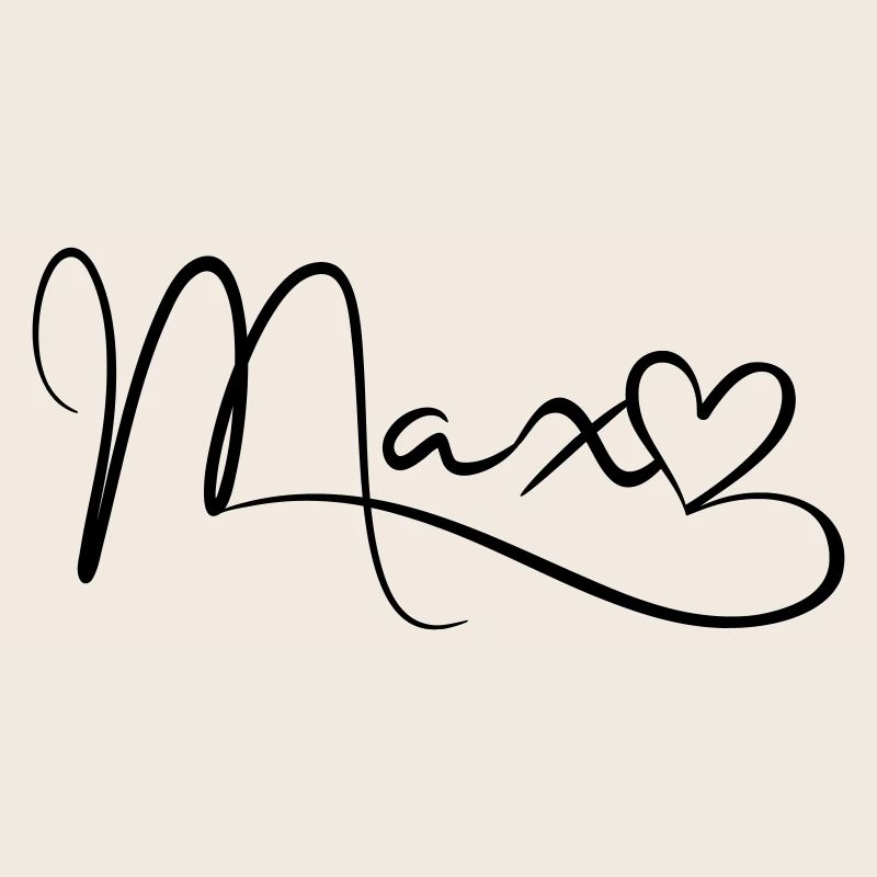 Max Surname First Name Heart Decor